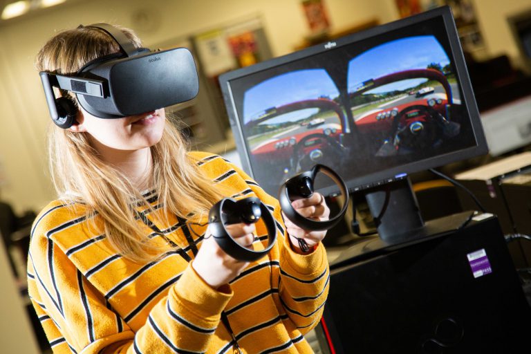 Student using Virtual design equipment