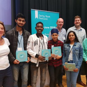 Students at the Derby Book Festival at the Joseph Wright Centre